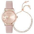 Ted Baker BKGFW2218 Women's Gift Set Pink Dial Pink Leather Watch