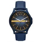 Armani Exchange AX2442 Blue Dial Blue Leather Strap Watch