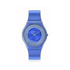 Swatch SS08N110 METRO DECO (34mm) Blue Dial Blue Silicone Watch