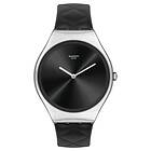Swatch SYXS136 Skin Irony Black Quilted Black Leather Strap Watch
