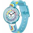 Flik Flak FBNP194 RAINBOW DREAMS Blue Rainbow Fabric Strap Watch