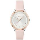 Boss 1502643 Women's Pura Silver Dial Pink Leather Strap Watch