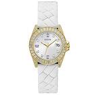 Guess GW0585L2 Women's Silver Crystal Dial White Braided Watch