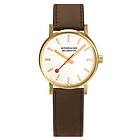 Mondaine MSE.30112.LG Evo2 Gold 30mm Brown Leather Strap Watch