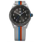 Adidas AOSY22525 CODE FOUR Black Dial Striped Stainless Watch