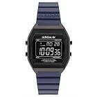 Adidas AOST22077 DIGITAL TWO Black Dial Blue Silicone Watch