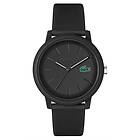 Lacoste 2011171 12,12 Black Dial Black Resin Strap Watch