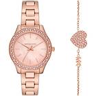 Michael Kors MK1068SET Liliane Rose Gold Tone And Watch