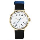 Ted Baker BKPDPS302 Men's Dempsey White Dial Black Leather Watch