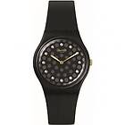 Swatch SO31B102 Bioceramic SPARKLE NIGHT Black Silicone Watch