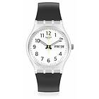 Swatch GE726-S26 RINSE REPEAT White Dial Black Silicone Watch