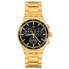 Swatch YVG418G IN THE BLACK (43mm) Black Dial Gold-Tone Watch