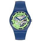 Swatch SUON147 New Gent Green Anatomy Blue Silicone Watch