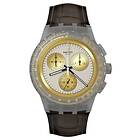 Swatch SUSM100 GOLDEN RADIANCE (42mm) Grey Dial Brown Watch