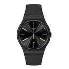 Swatch SO29B403 A DASH OF YELLOW (41mm) Black Dial Black Watch