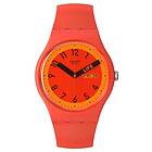 Swatch SO29R705 Proudly Red Red Dial Red Silicone Strap Watch