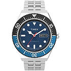 Timex TW2V25100 M79 Automatic Black and Blue Bezel Watch