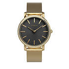 Timex TW2V52300 Womens Transcend Black Dial Gold-Tone Watch