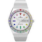 Timex TW2V66000 Women's Q Rainbow White Dial Stainless Watch