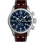 TW Steel VS111 Men's Volante Blue Chronograph Dial Brown Watch
