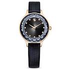 Swarovski 5650033 Octea Nova Black Dial Black Leather Watch