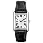 Accurist 71001 Rectangle Womens White Dial| Black Leather Watch