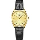 Rotary LS08013/03 Ultra Slim Women's Gold Leather Watch