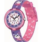 Flik Flak FBNP208 BALLERICHAT Purple Ballerina Cat Fabric Watch