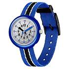 Flik Flak FPNP130 SHINE IN SILVER Silver Dial Blue and Watch