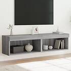 vidaXL TV-bænk med LED-belysning 2 st grå sonoma 60x30x30 cm 837138