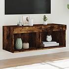 vidaXL TV Stand med LED-belysning rökfärgad ek 80x30x30 cm 837149