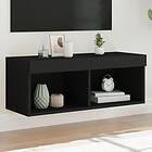 vidaXL TV-bænk med LED-belysning svart 80x30x30 cm 837143