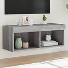 vidaXL TV-bænk med LED-belysning grå sonama 80x30x30 cm 837151