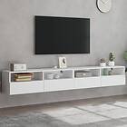 vidaXL Väggmonterad TV Stand 2 st vit 100x30x30 cm konstruerat trä 836883