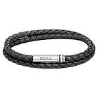 Boss 1580489M Ares Men's Black Leather Bracelet Jewellery