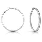 Guess JUBE02247JWRHT/U Rhodium Plated Crystal-Set 50mm Hoop Jewellery