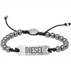 Diesel DX1359040 Men's Metallic Grey Bead ID Bracelet Jewellery