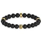 Guess UMB01303YG Mens Stainless Steel Black Bead Bracelet Jewellery