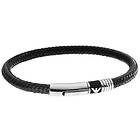 Emporio Armani EGS1624001-19 Men's Braided Black Leather and Jewellery