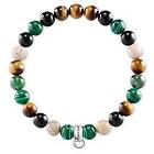Thomas Sabo X0217-947-7-L16,5 Brown Green Black Stone Charm Jewellery