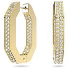 Swarovski 5639098 Dextera Octagon Hoop Earrings Pave Gold- Jewellery