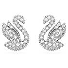 Swarovski 5647873 Iconic Swan Stud Earrings Rhodium Plated Jewellery