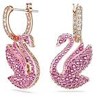 Swarovski 5647544 Iconic Swan Drop Earrings Swan, Pink, Rose Jewellery