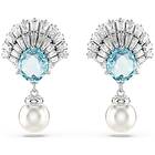 Swarovski 5680301 Idyllia drop earrings, Shell, Blue, Jewellery