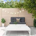 vidaXL Loungegrupp för trädgården 2 delar vit massiv furu 3186586