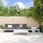 vidaXL Loungegrupp för trädgården 4 delar vit massiv furu 3186628