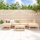 vidaXL Loungegrupp för trädgården 7 delar massiv furu 3186340