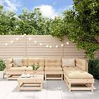 vidaXL Loungegrupp för trädgården 7 delar massiv furu 3186403