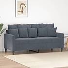 vidaXL Soffa 2-sits mörkgrå 140 cm sammet 359304