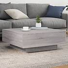 vidaXL Sofabord med LED grå sonoma 80x80x31 cm 836593